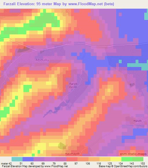 Farzali,Azerbaijan Elevation Map