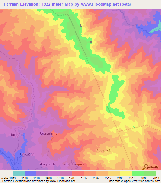 Farrash,Azerbaijan Elevation Map