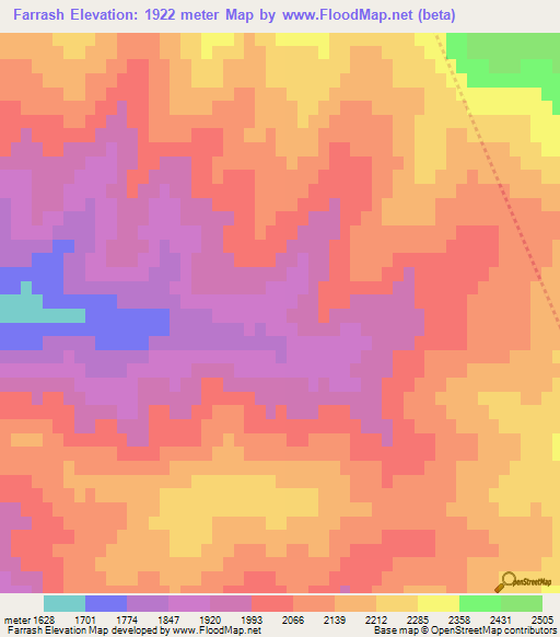 Farrash,Azerbaijan Elevation Map