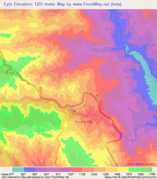 Eyin,Azerbaijan Elevation Map