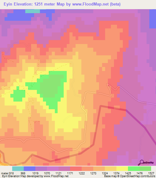 Eyin,Azerbaijan Elevation Map