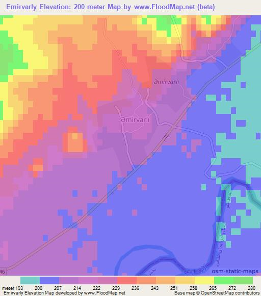 Emirvarly,Azerbaijan Elevation Map