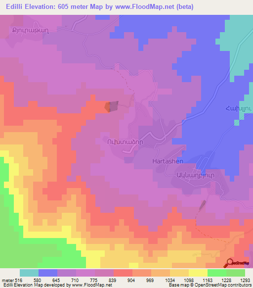 Edilli,Azerbaijan Elevation Map