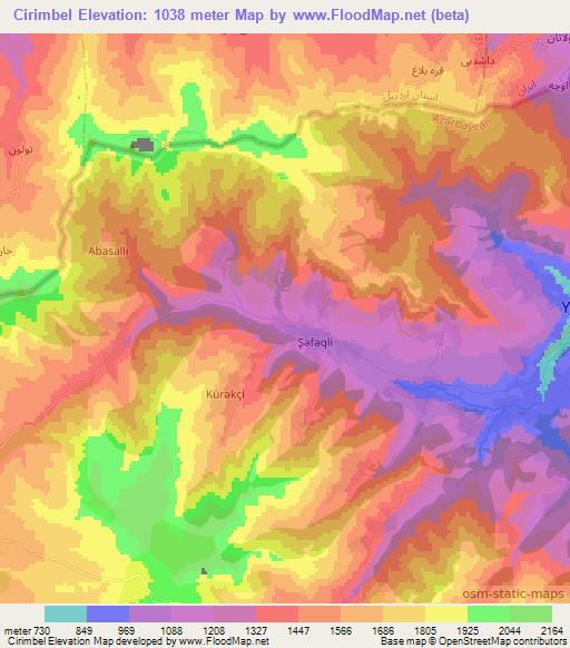 Cirimbel,Azerbaijan Elevation Map
