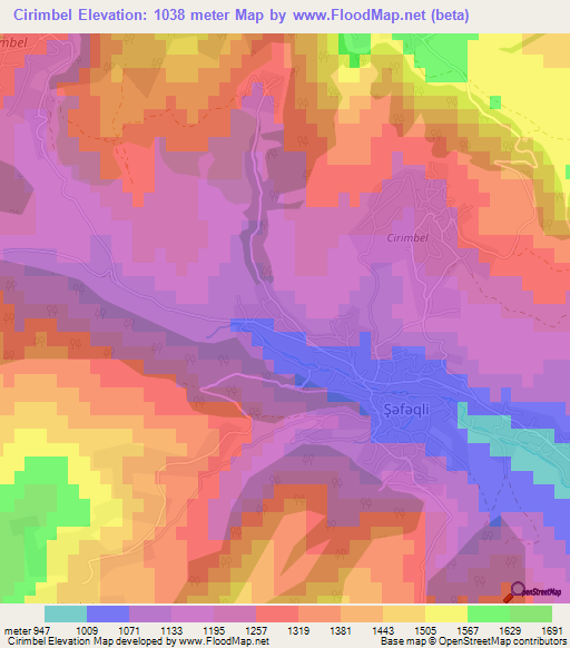 Cirimbel,Azerbaijan Elevation Map