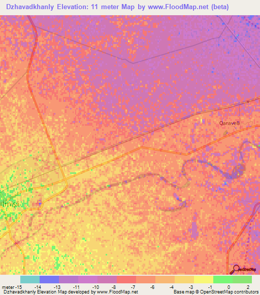 Dzhavadkhanly,Azerbaijan Elevation Map