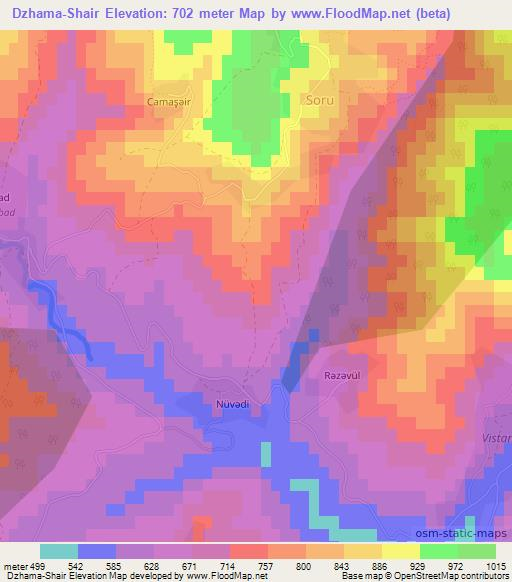 Dzhama-Shair,Azerbaijan Elevation Map