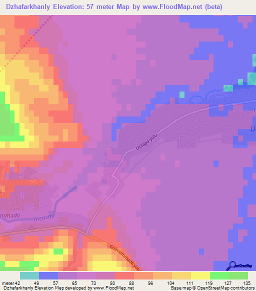 Dzhafarkhanly,Azerbaijan Elevation Map