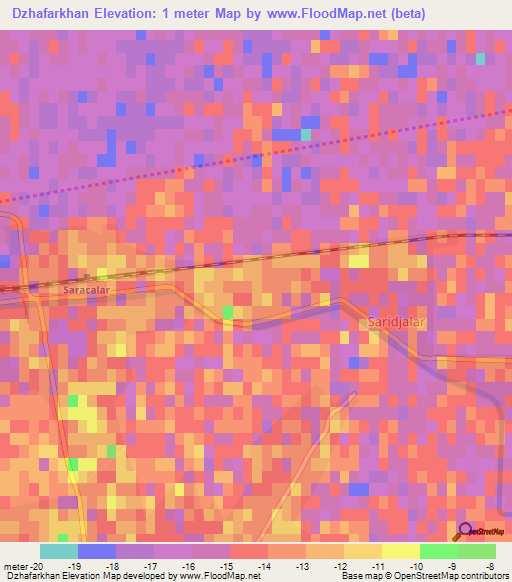 Dzhafarkhan,Azerbaijan Elevation Map