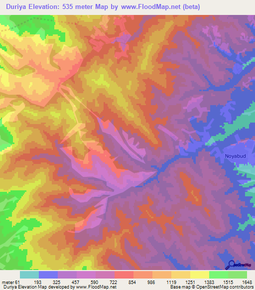 Duriya,Azerbaijan Elevation Map