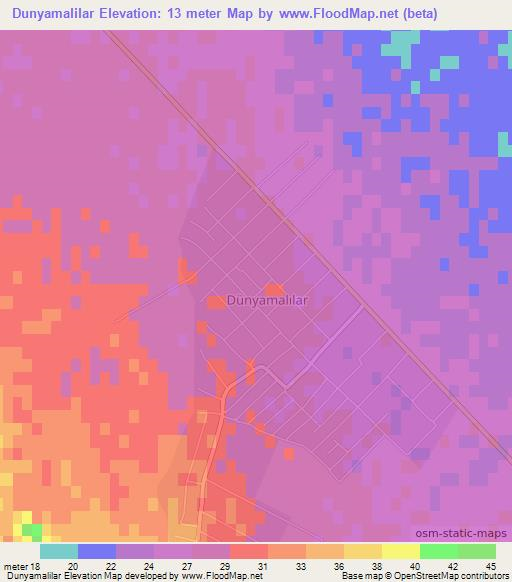 Dunyamalilar,Azerbaijan Elevation Map