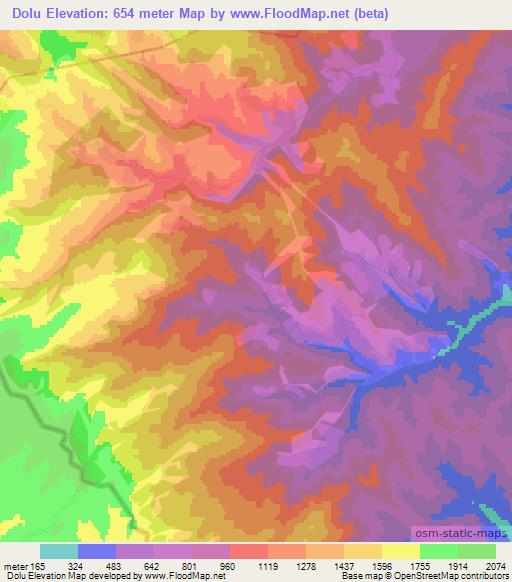 Dolu,Azerbaijan Elevation Map