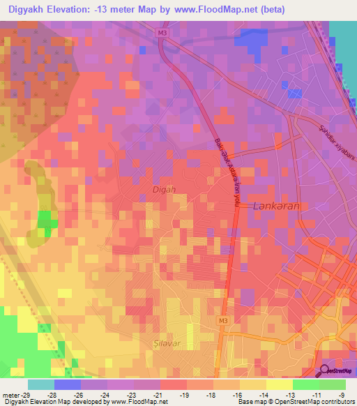 Digyakh,Azerbaijan Elevation Map