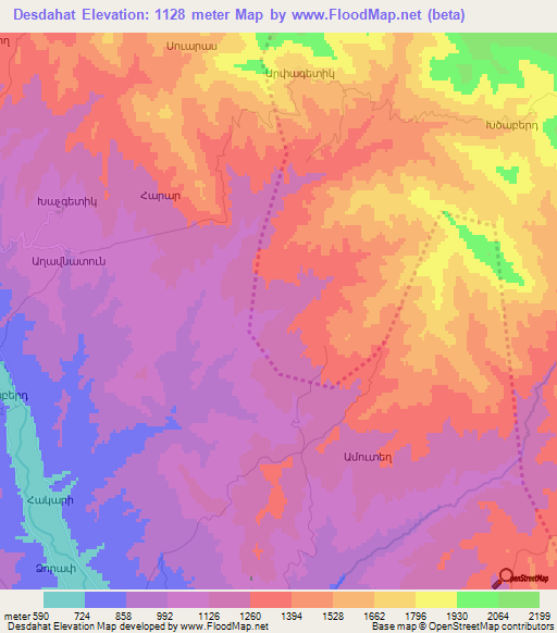 Desdahat,Azerbaijan Elevation Map