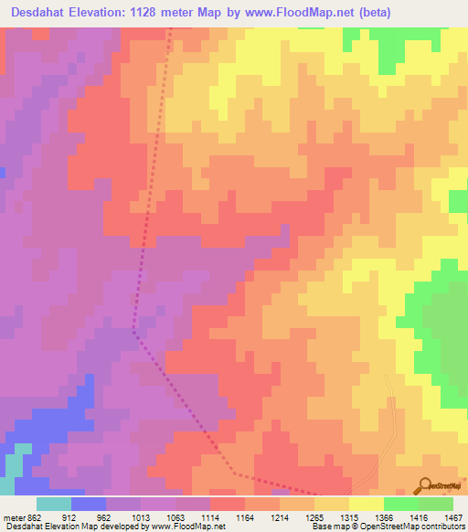 Desdahat,Azerbaijan Elevation Map