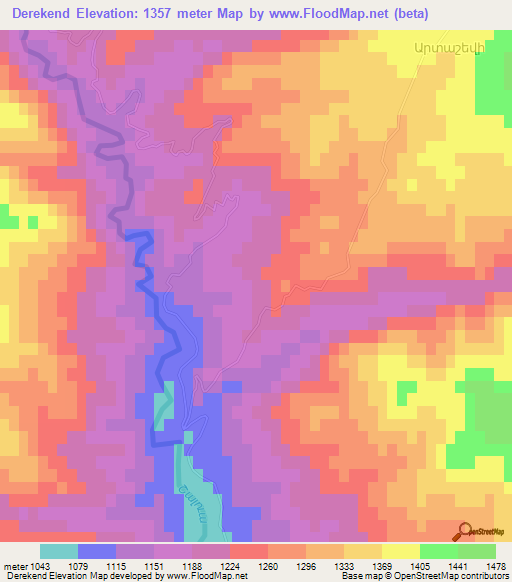 Derekend,Azerbaijan Elevation Map