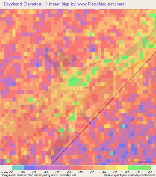 Dayykend,Azerbaijan Elevation Map