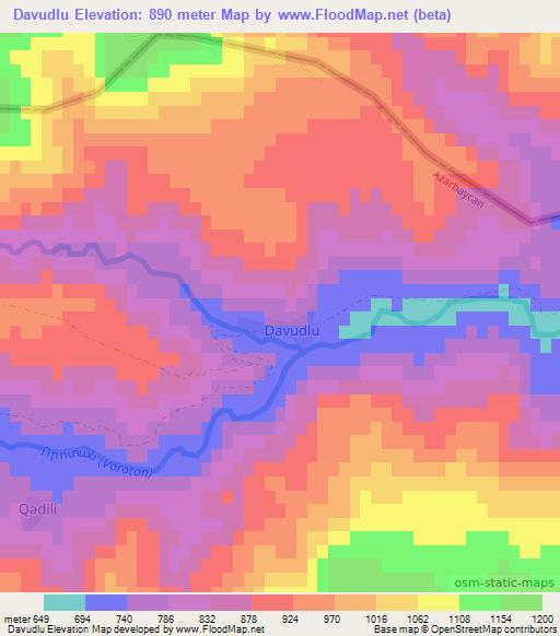 Davudlu,Azerbaijan Elevation Map