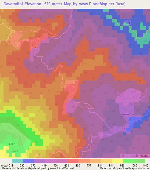 Davaradibi,Azerbaijan Elevation Map