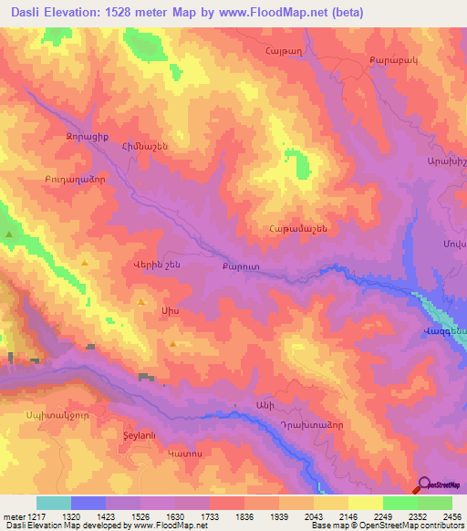 Dasli,Azerbaijan Elevation Map