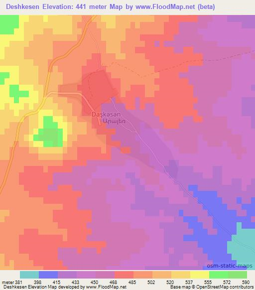 Deshkesen,Azerbaijan Elevation Map
