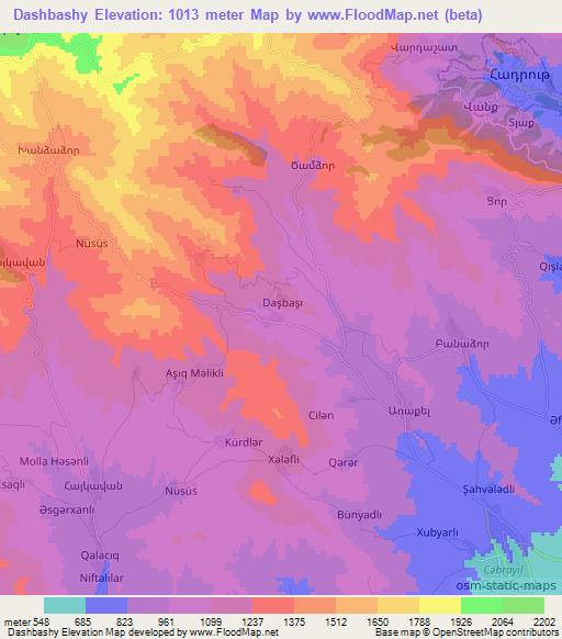 Dashbashy,Azerbaijan Elevation Map