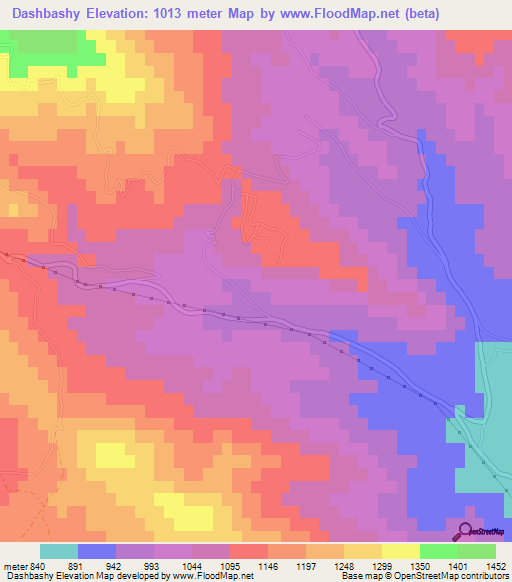 Dashbashy,Azerbaijan Elevation Map