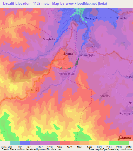 Dasalti,Azerbaijan Elevation Map