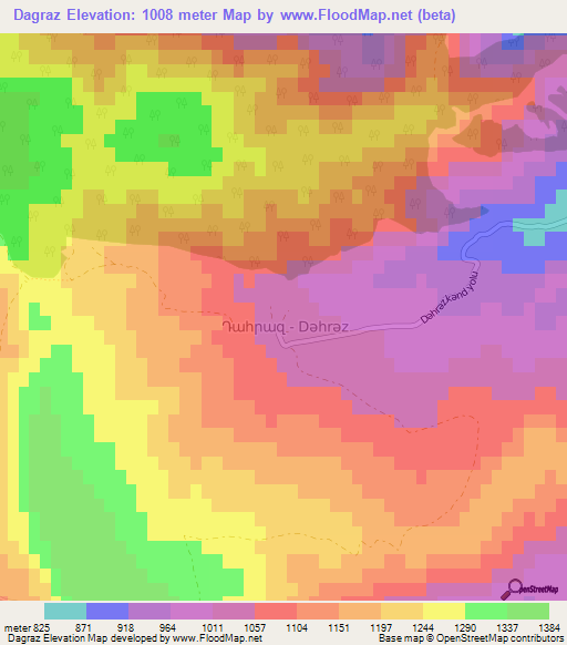 Dagraz,Azerbaijan Elevation Map