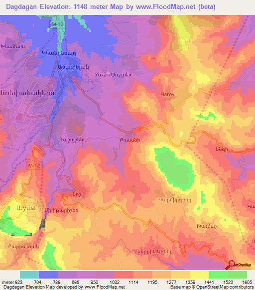 Dagdagan,Azerbaijan Elevation Map