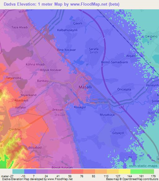 Dadva,Azerbaijan Elevation Map