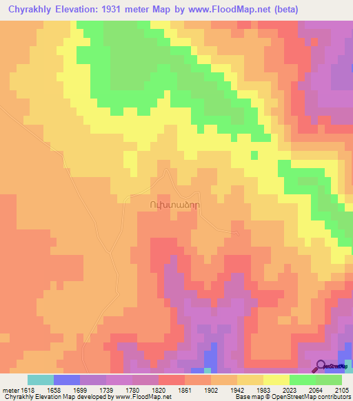 Chyrakhly,Azerbaijan Elevation Map