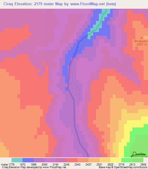 Ciraq,Azerbaijan Elevation Map