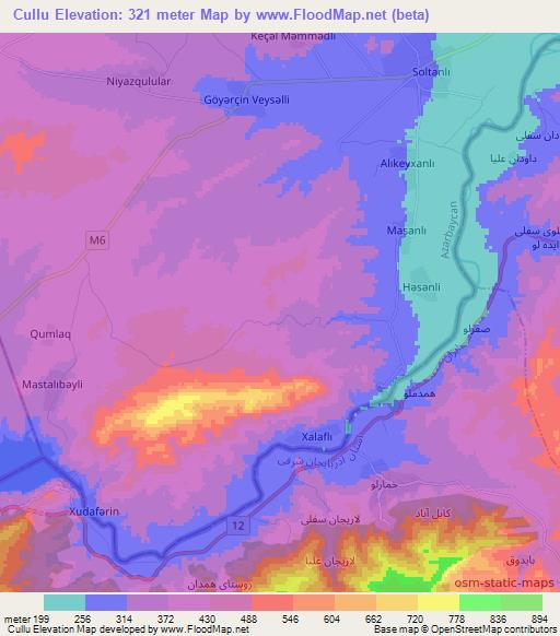 Cullu,Azerbaijan Elevation Map