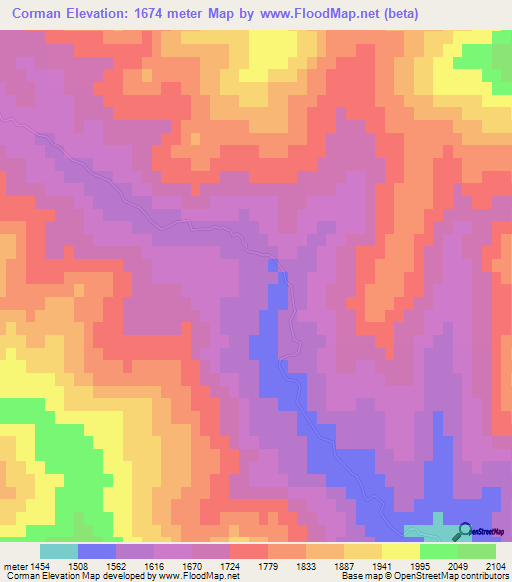 Corman,Azerbaijan Elevation Map