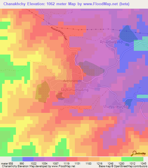 Chanakhchy,Azerbaijan Elevation Map