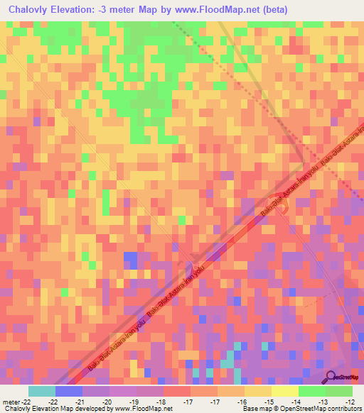 Chalovly,Azerbaijan Elevation Map