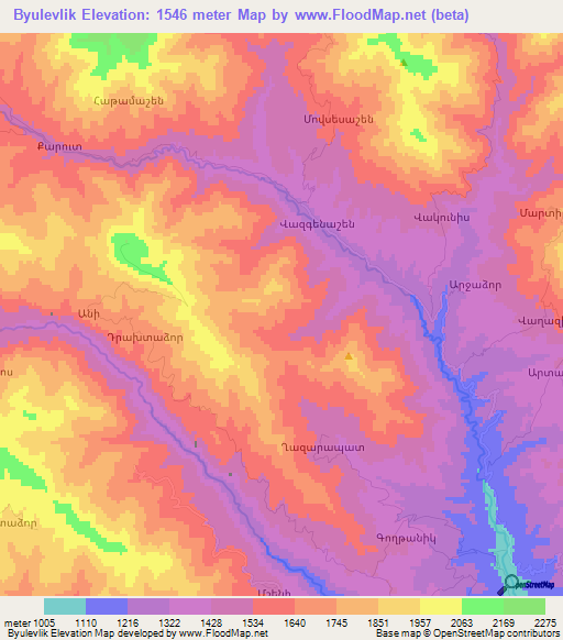 Byulevlik,Azerbaijan Elevation Map