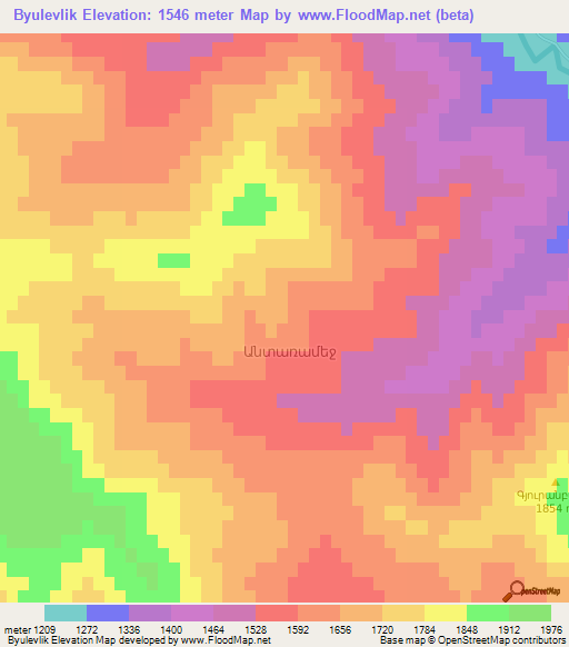 Byulevlik,Azerbaijan Elevation Map