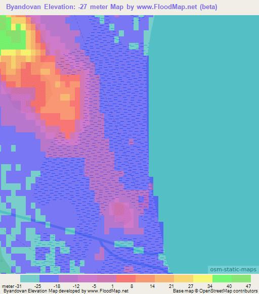 Byandovan,Azerbaijan Elevation Map