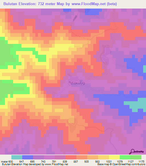 Bulutan,Azerbaijan Elevation Map