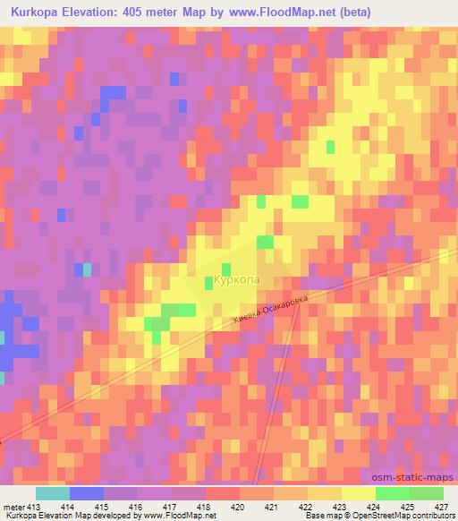 Kurkopa,Kazakhstan Elevation Map