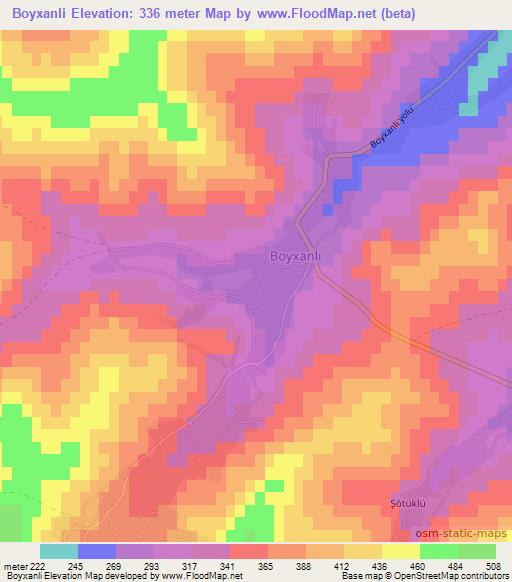 Boyxanli,Azerbaijan Elevation Map