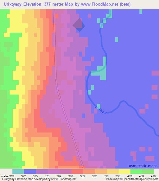 Uriktysay,Kazakhstan Elevation Map