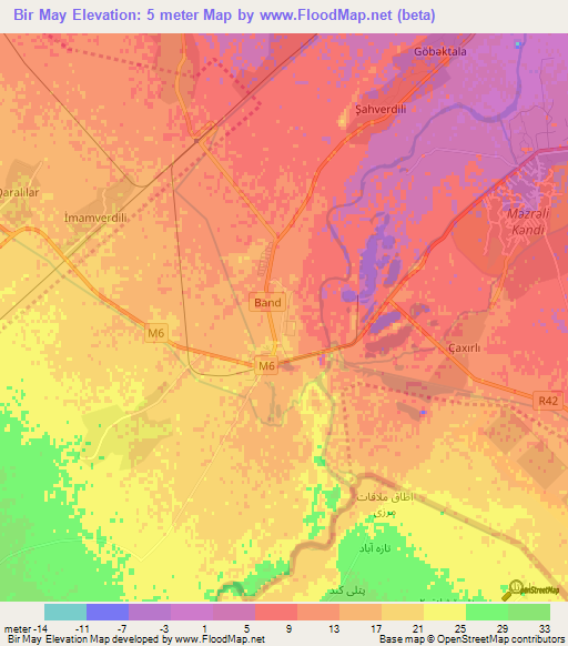 Bir May,Azerbaijan Elevation Map
