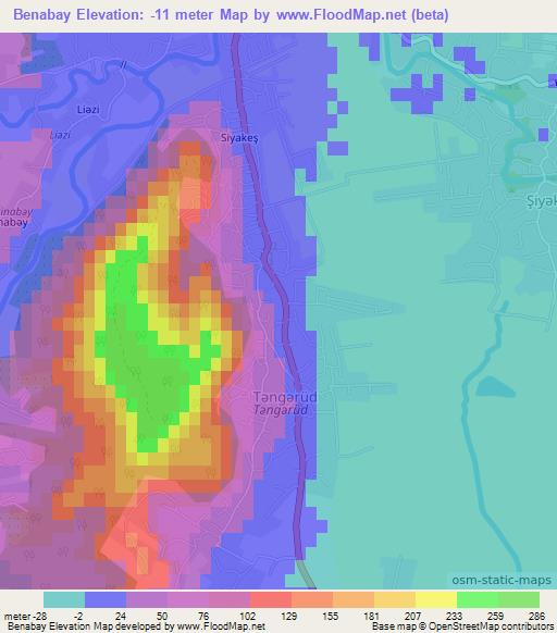 Benabay,Azerbaijan Elevation Map