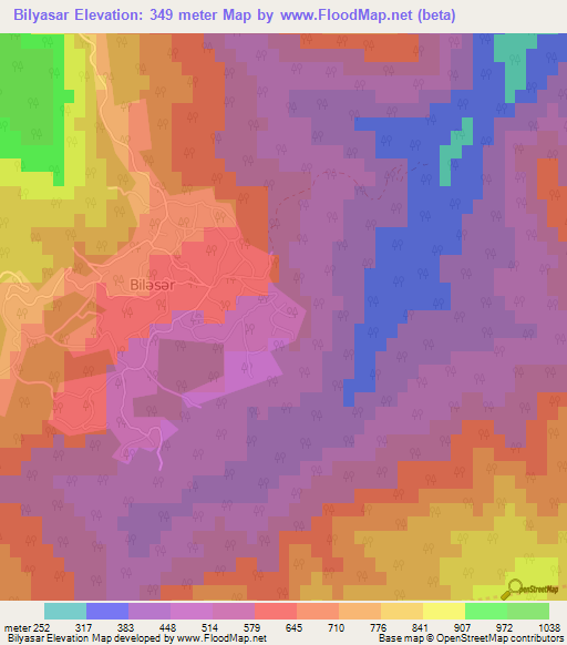Bilyasar,Azerbaijan Elevation Map