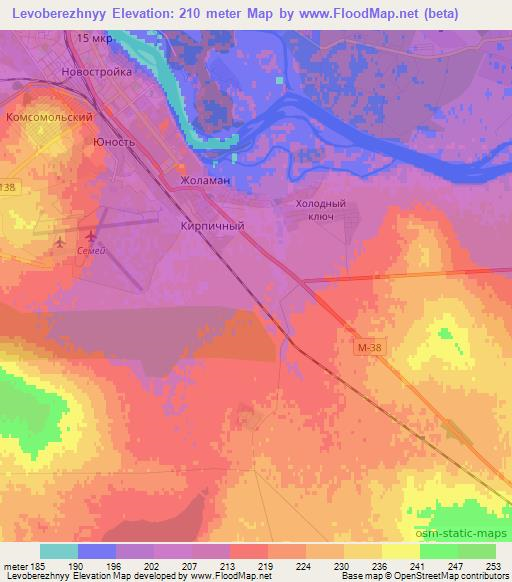Levoberezhnyy,Kazakhstan Elevation Map
