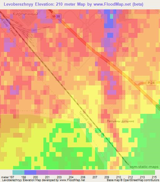 Levoberezhnyy,Kazakhstan Elevation Map