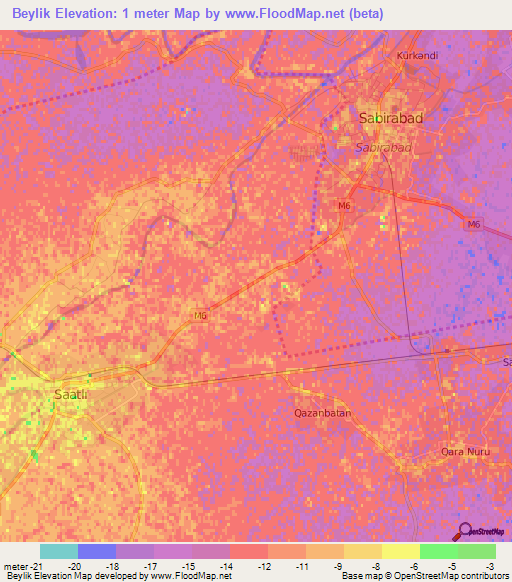 Beylik,Azerbaijan Elevation Map